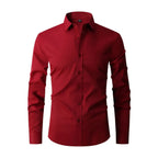 Men wrinkle free slim fit button up shirt in multiple colors