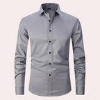 Men slim fit stretch dress shirt wrinkle free button up long sleeve