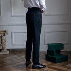Men pleated trousers adjustable waist straight fit in khaki black and brown