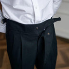 Men pleated trousers adjustable waist straight fit in khaki black and brown