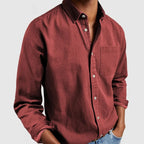 Men denim long sleeve button-up shirt casual fit available in multiple colours