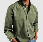 Men denim long sleeve button-up shirt casual fit available in multiple colours
