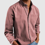 Men denim long sleeve button-up shirt casual fit available in multiple colours