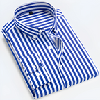 Men Oxford button-up shirt long sleeve striped classic fit