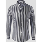 Men Oxford button-up shirt long sleeve striped classic fit
