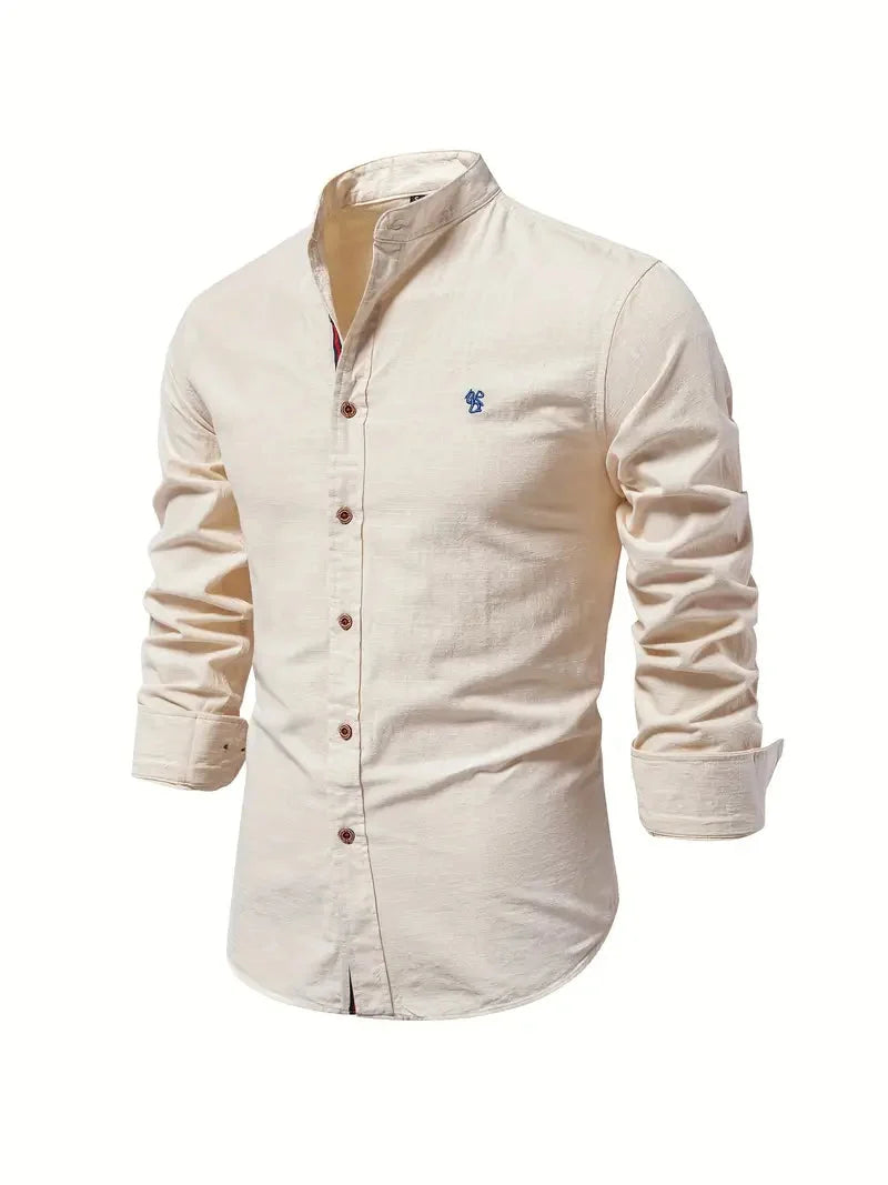 Men long sleeve button up dress shirt classic collar multiple colours
