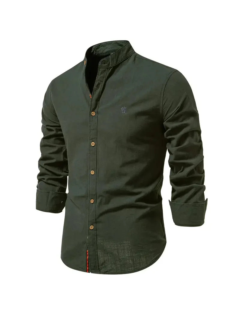 Men long sleeve button up dress shirt classic collar multiple colours