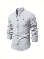 Men long sleeve button up dress shirt classic collar multiple colours