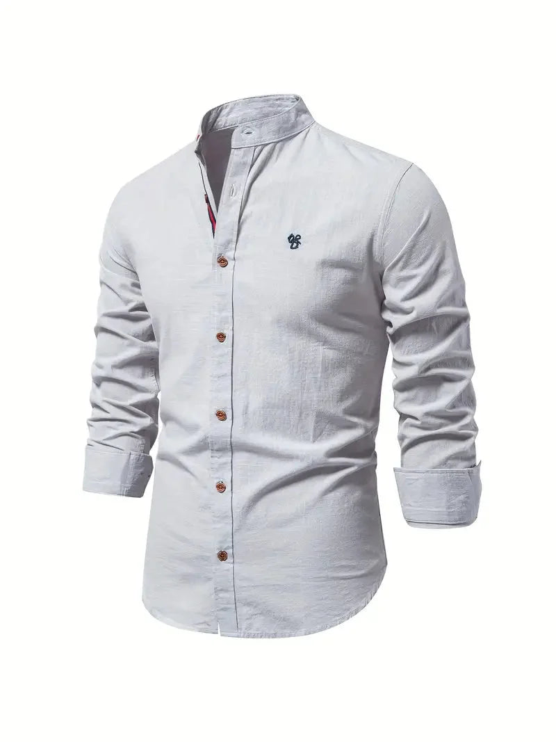 Men long sleeve button up dress shirt classic collar multiple colours