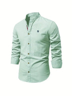 Men long sleeve button up dress shirt classic collar multiple colours