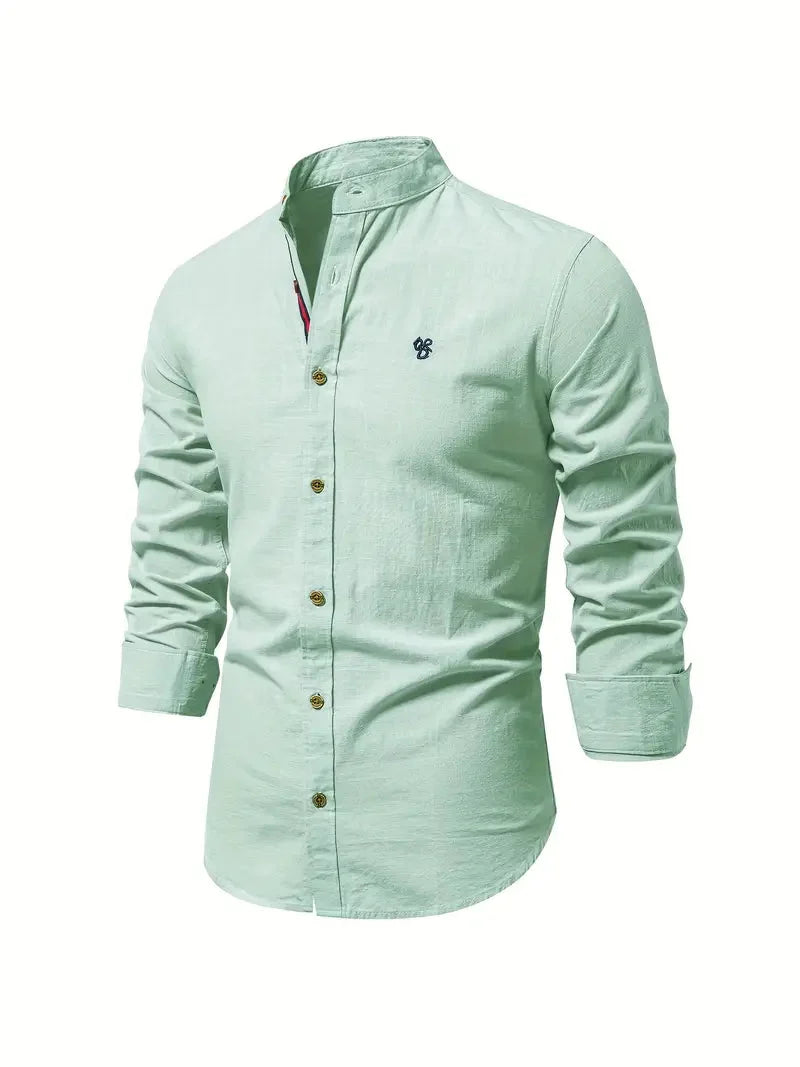 Men long sleeve button up dress shirt classic collar multiple colours