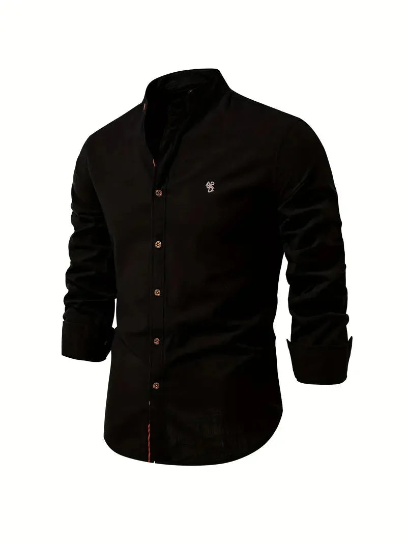 Men long sleeve button up dress shirt classic collar multiple colours