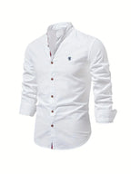 Men long sleeve button up dress shirt classic collar multiple colours