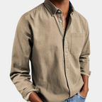 Men denim button up shirt long sleeve regular fit