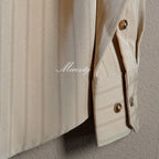 Men long sleeve button up shirt with vertical stripes and collar