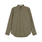 Men long sleeve button up shirt with vertical stripes and collar