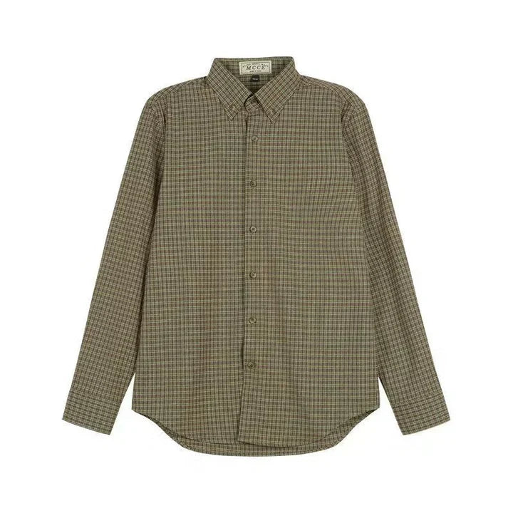 Men long sleeve button up shirt with vertical stripes and collar