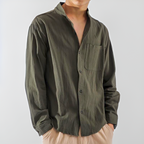 Men long sleeve button up shirt relaxed fit lightweight casual