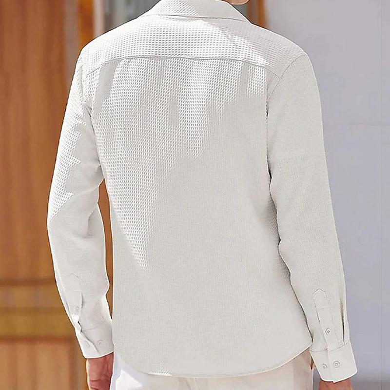 Men slim fit long sleeve button up polo shirt in multiple colors