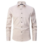 Men stretch Oxford button-up shirt wrinkle free, available in multiple colours