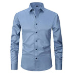 Men stretch Oxford button-up shirt wrinkle free, available in multiple colours