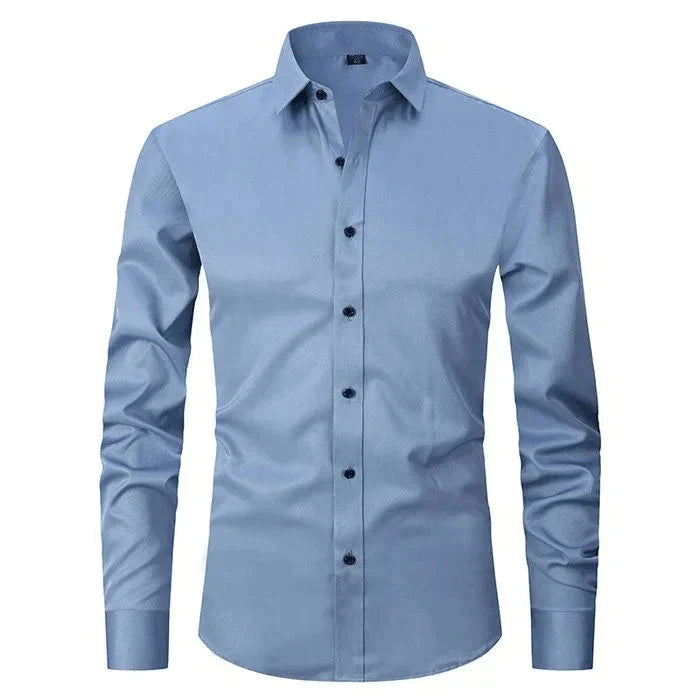 Men stretch Oxford button-up shirt wrinkle free, available in multiple colours