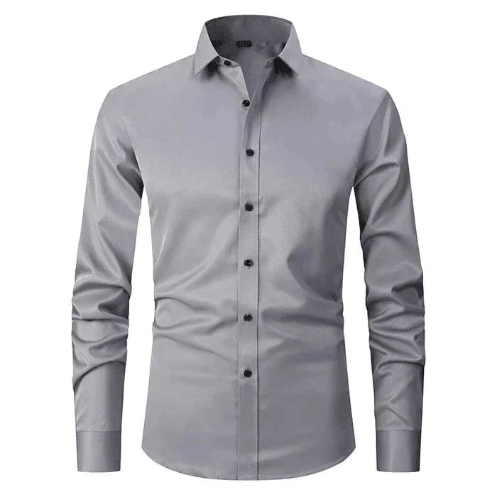 Men stretch Oxford button-up shirt wrinkle free, available in multiple colours
