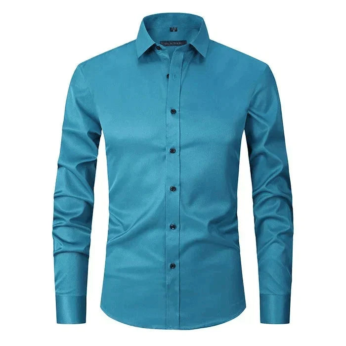Men stretch Oxford button-up shirt wrinkle free, available in multiple colours