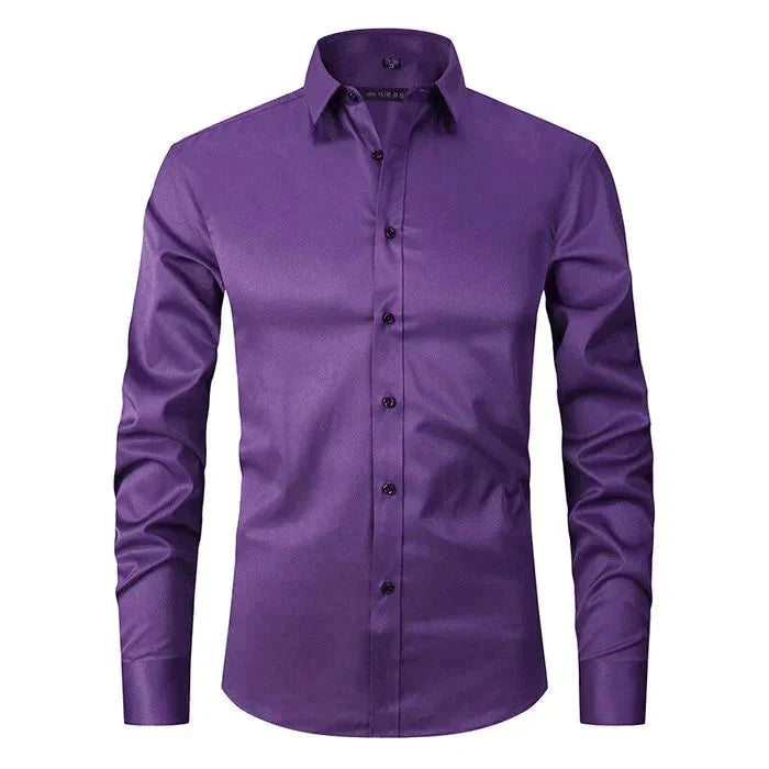 Men stretch Oxford button-up shirt wrinkle free, available in multiple colours