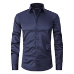 Men stretch Oxford button-up shirt wrinkle free, available in multiple colours