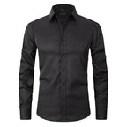 Men stretch Oxford button-up shirt wrinkle free, available in multiple colours
