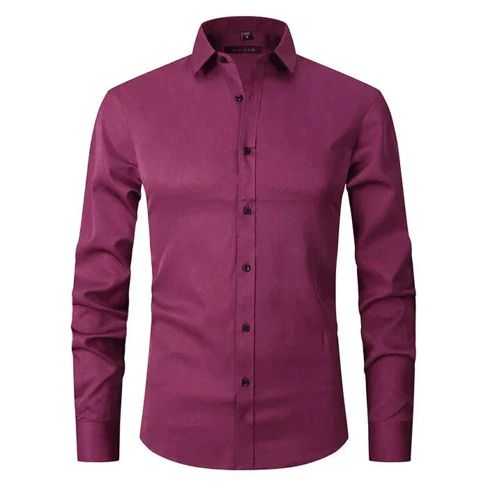 Men stretch Oxford button-up shirt wrinkle free, available in multiple colours