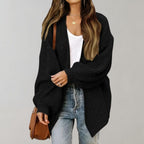 Women knit open front cardigan relaxed fit long sleeve