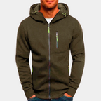 Men's zip-up hoodie relaxed fit casual lightweight full-length zipper