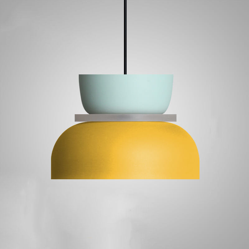 Nordic dome pendant light dual-tone zinc alloy LED 1-light ceiling fixture