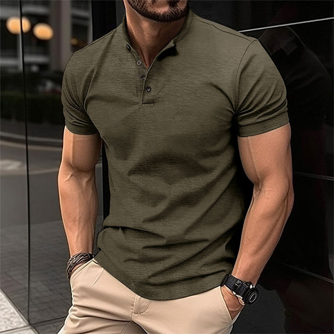 Men Polo Shirt Short Sleeve Collared Regular Fit Top