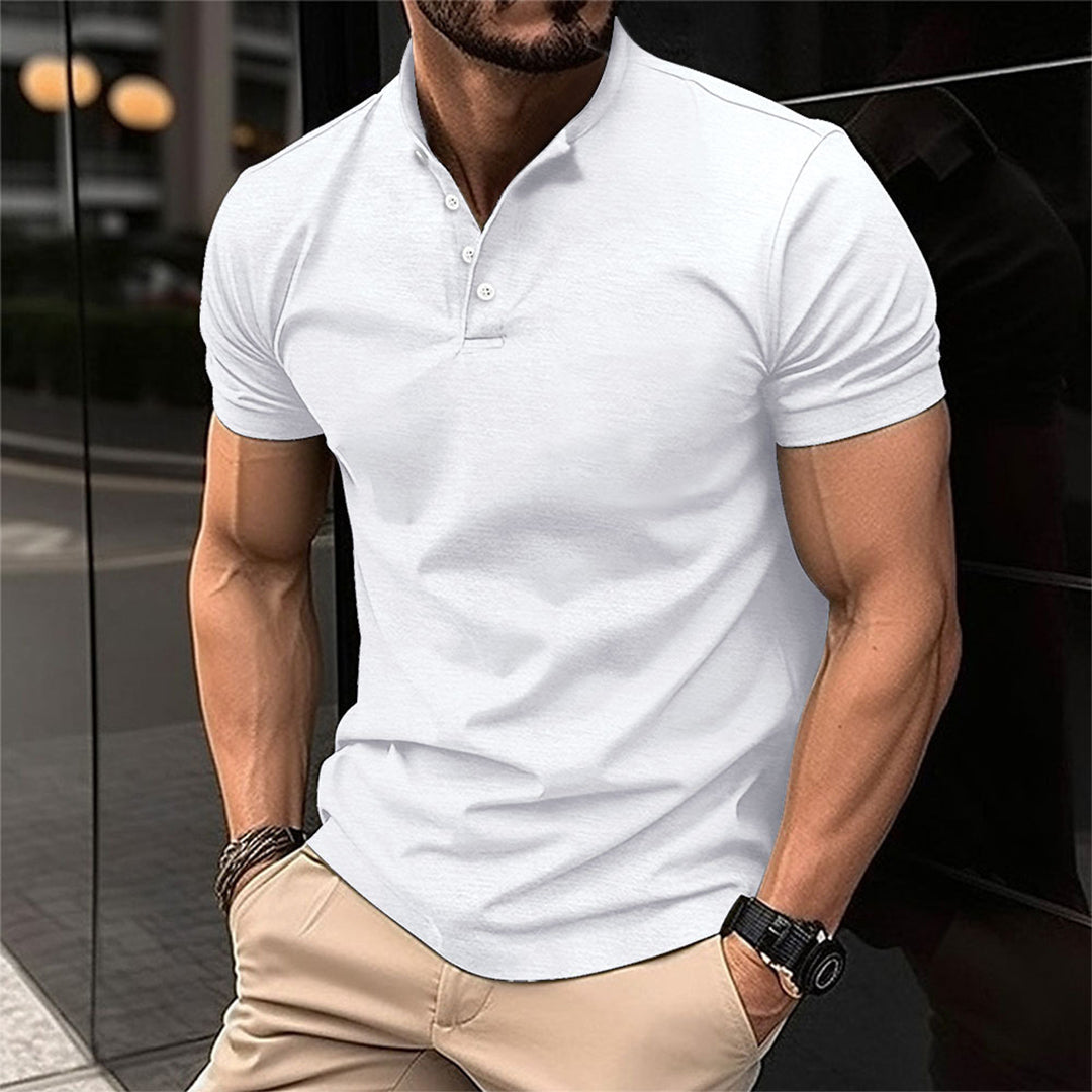 Men Polo Shirt Short Sleeve Collared Regular Fit Top