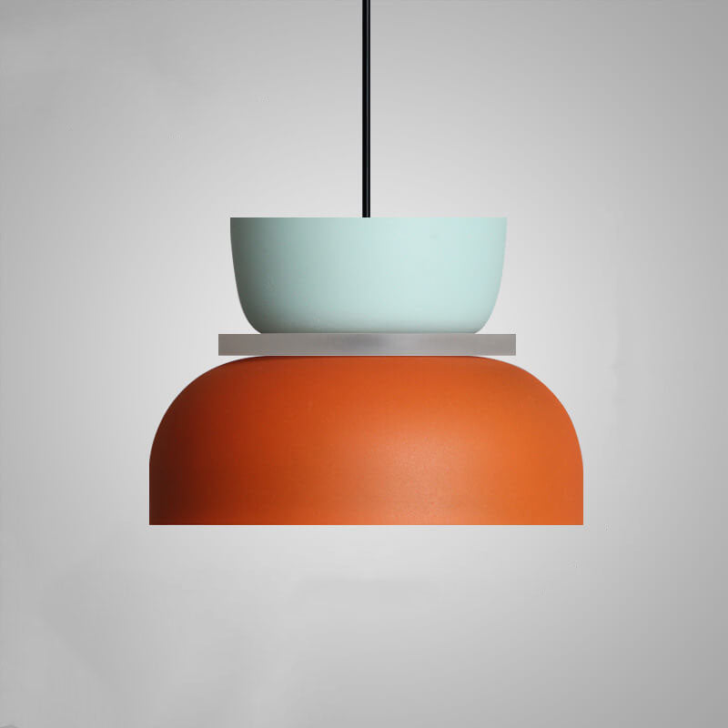 Nordic dome pendant light dual-tone zinc alloy LED 1-light ceiling fixture