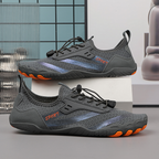 Barefoot style shoes with wide toe box and flexible sole in neutral colors