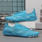 Barefoot style shoes with wide toe box and flexible sole in neutral colors