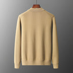 Men button down sweater cardigan collared long sleeve with patch pockets