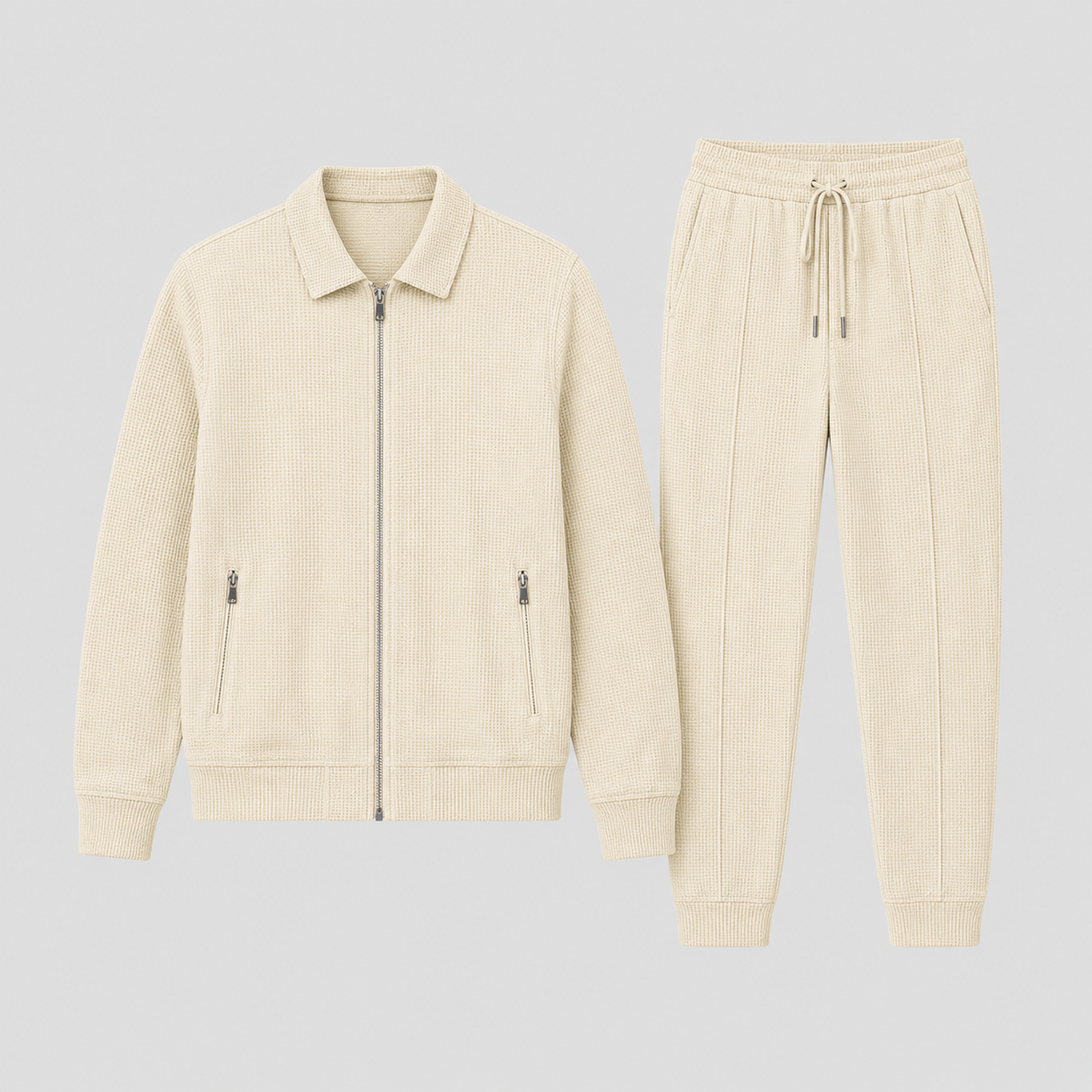 Men's Comfortable Lounge Set | Zip Jacket, Modern Fit