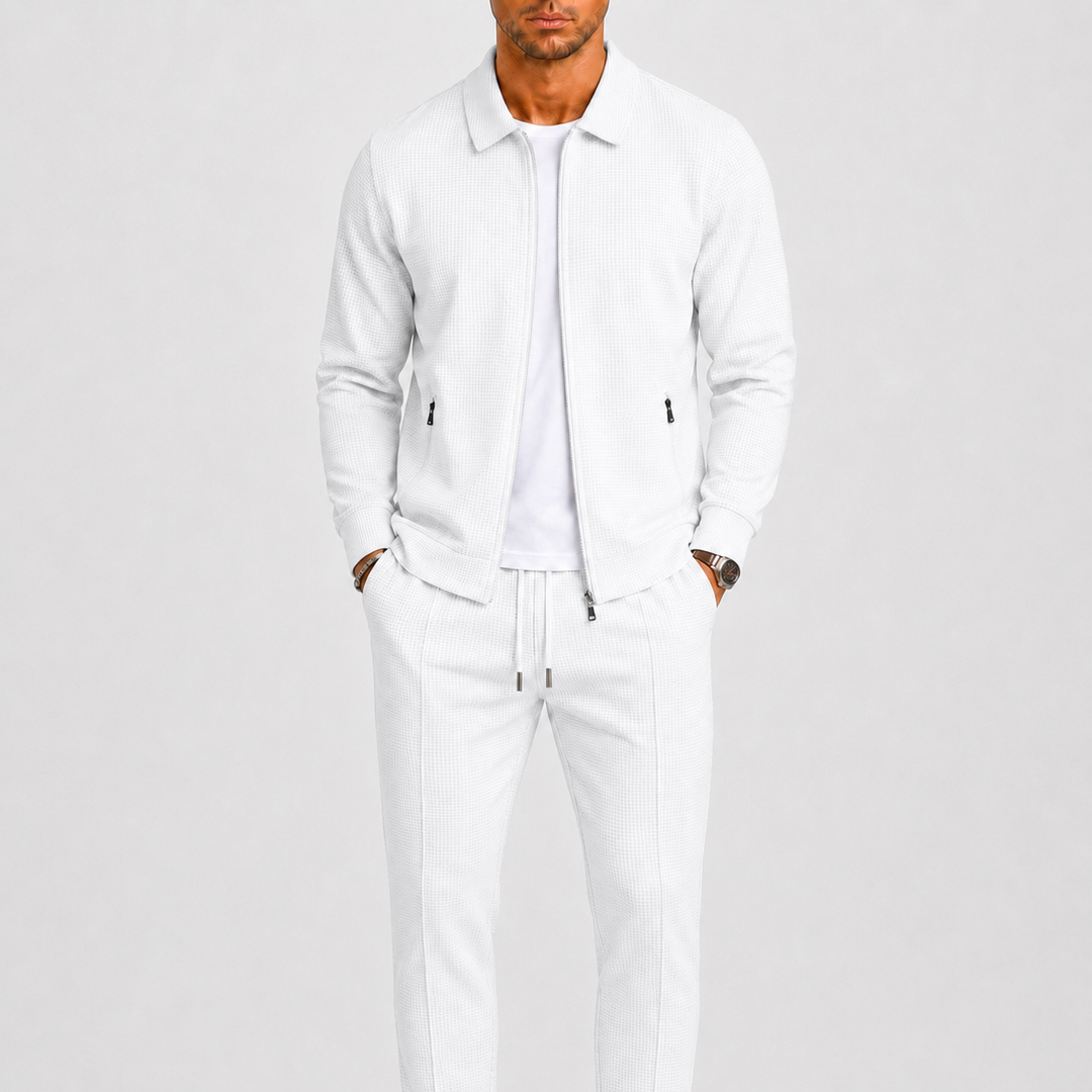 Men's Comfortable Lounge Set | Zip Jacket, Modern Fit