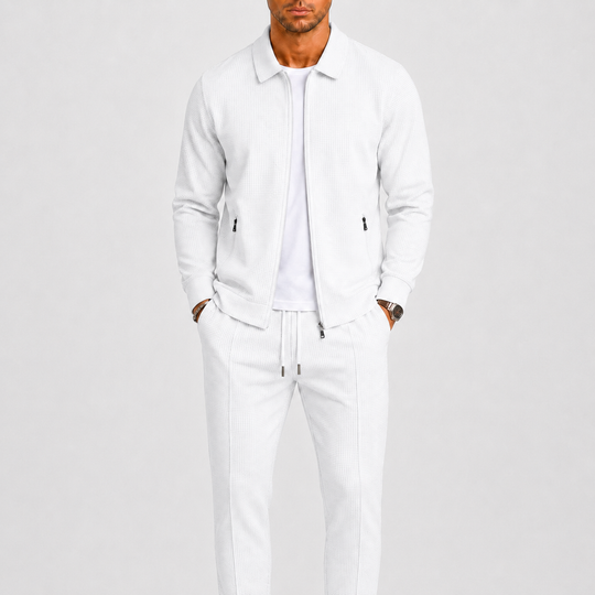 Men's Comfortable Lounge Set | Zip Jacket, Modern Fit