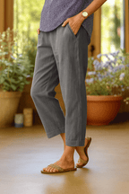 Women's summer trousers wide leg elasticated waist relaxed fit S to 5XL