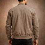 Men suede bomber jacket lightweight smart casual in beige green dark blue