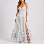 Women Floral Corset Maxi Dress with adjustable straps and flowing silhouette