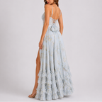 Women Floral Corset Maxi Dress with adjustable straps and flowing silhouette