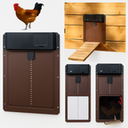 Automatic chicken coop door with light sensor weatherproof aluminum construction