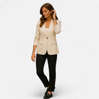 Women's black leather-style slip-on loafers, classic silhouette all-season